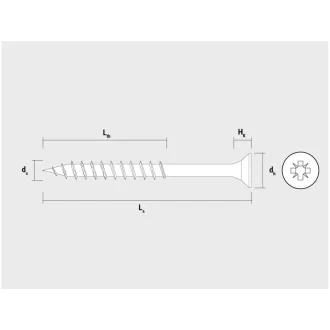   Șurub PAL CELO VELOX 4,0 x 70 mm, filet complet, PZ, zinc alb (200 buc)