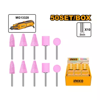 INGCO Set de capete de șlefuire mini cu tijă 10 piese