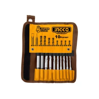   INGCO Set de burghie și dălți pentru roci 10 piese SDS-Plus