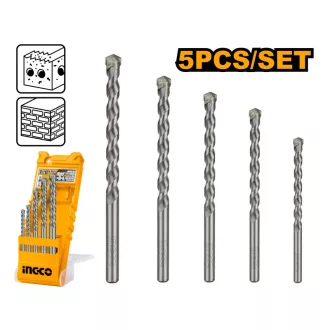 INGCO Set de burghie pentru roci 5 piese 4-10 mm cilindric