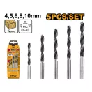 INGCO Set de burghie pentru lemn 5 piese 4-10 mm