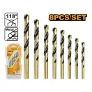 INGCO Set de burghie elicoidale 8 piese 2-8 mm HSS cilindric