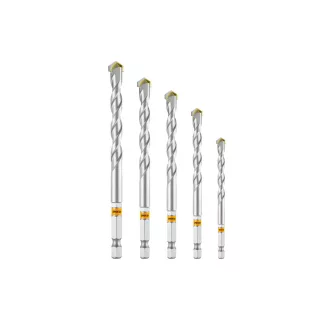   INGCO Set de burghie pentru stâncă 5 bucăți 4-10 cu prindere bit