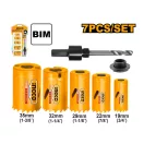 Set de freze bimetalice INGCO, 7 piese, 19-35 mm