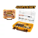 INGCO Set mini capete de slefuit cu ax 420 de piese