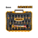 INGCO Set de frezare de sus 24 piese 6 mm