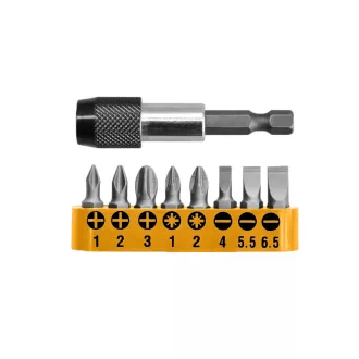 INGCO Set de biți 25 mm, 9 piese, S2