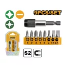 INGCO Set de biți 25 mm, 9 piese, S2