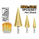 INGCO Set de burghie trepte 3 buc 4-32 mm HSS