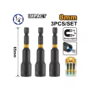 INGCO Șurubelniță de impact 8 mm (3 bucăți)