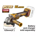 INGCO Polizor unghiular fără perii 125 mm 20 V (fără acumulator și încărcător)