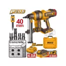 INGCO Pistol pneumatic pentru beton fără perii 40 mm 20 V (2 x acumulator 4,0 Ah + încărcător)
