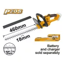 INGCO Tăietor de gard viu pe baterie 460 mm 20 V (baterie și încărcător nu sunt incluse)