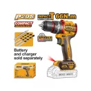 INGCO Mașină de găurit și înșurubat cu percuție, fără perii de carbon, 66 Nm, 20 V (fără acumulator și încărcător)