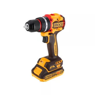   INGCO Mașină de găurit-înșurubat cu impact pe acumulator 66 Nm fără perii de carbon 20 V (2 x 2,0 Ah + încărcător)