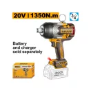 INGCO Șurubelniță cu impact cu acumulator 3/4" 1350 Nm fără perii 20 V (fără acumulator și încărcător)