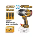 INGCO Șurubelniță cu impact cu acumulator 3/4" 1750 Nm fără perii 20 V (fără acumulator și încărcător)