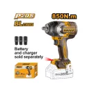 INGCO Șurubelniță cu impact pe baterie 1/2" 850 Nm fără perii 20 V (fără baterie și încărcător)