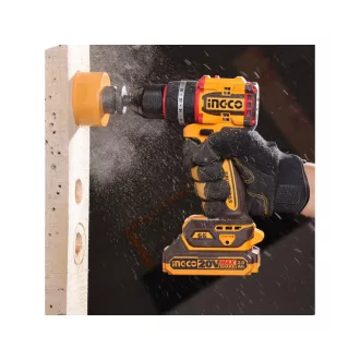   INGCO Set puternic cu acumulator 20 V Mașină de găurit și înșurubat cu percuție 66 Nm + Polizor unghiular 125 mm (2 acumulatori + încărcător)