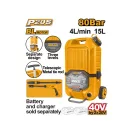 INGCO Mașină de spălat cu presiune pe baterie 80 bar cu rezervor de 15 l fără perii de carbon 2 x 20 V (fără baterie și încărcător)