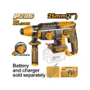 INGCO Ciocan combinat fără perii 2,5 J SDS-Plus 20 V (fără acumulator și încărcător)