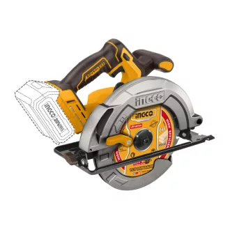   INGCO Fierăstrău circular cu baterie 185 mm fără perii de carbon 20 V (fără baterie și încărcător)