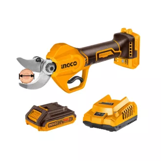   INGCO Foarfecă electrică fără perii pentru crengi 30 mm 20 V (1 x acumulator 2,0 Ah + încărcător)