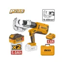 INGCO Cleste hidraulic fără fir pentru sertizare cabluri 16-400 mm² (2 x acumulatori 5,0 Ah + încărcător)