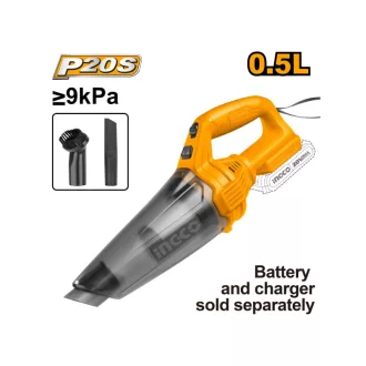   INGCO Aspirator cu baterie 0,5 l 20 V (fără baterie și încărcător)