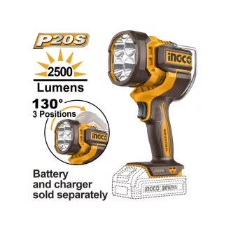   INGCO Lampă LED cu acumulator 2500 lm 20 V (fără acumulator și încărcător)