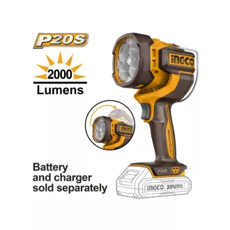   INGCO Lampă LED pe baterie 2000 lm 20 V (fără baterie și încărcător)