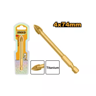   INGCO Tijă de burghiu pentru sticlă și gresie de 4 mm cu încleiere de bit
