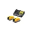 DEWALT Powerstack Set de baterii și încărcător 18 V (2 x 1,7 Ah) DCB1102E2