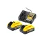 DEWALT Powerstack Set de baterii și încărcător 18 V (2 x 5 Ah) DCB1104H2