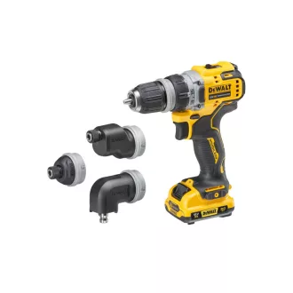   DEWALT mașină de găurit cu acumulator cu cap înlocuibil 12 V (2 x 3,0 Ah baterie + încărcător + TSTAK) DCD703L2T