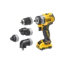 DEWALT mașină de găurit cu acumulator cu cap înlocuibil 12 V (2 x 3,0 Ah baterie + încărcător + TSTAK) DCD703L2T