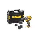 DEWALT mașină de găurit cu acumulator cu cap înlocuibil 12 V (fără baterie + încărcător, TSTAK) DCD703NT
