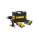 DEWALT mașină de găurit cu acumulator 18 V fără perie de cărbune (2 x 1,7 Ah baterie + încărcător + TSTAK) DCD805E2T