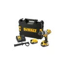 DEWALT Mașină de găurit cu percuție cu acumulator 18 V fără perie de cărbune (2 x baterie de 5,0 Ah + încărcător) DCD996P2
