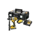 DEWALT Mașină de găurit cu percuție cu acumulator 18-54 V perie de cărbune n. 126 Nm (2 baterii de 5,0 Ah + încărcător + TSTAK)