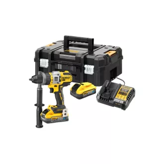   DEWALT Mașină de găurit cu percuție cu acumulator 18-54 V perie de cărbune n. 126 Nm (2 baterii de 5,0 Ah + încărcător + TSTAK)