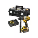 DEWALT Mașină de găurit cu percuție cu acumulator 18-54 V fără perie de cărbune (1 x baterie de 6,0 Ah + încărcător) DCD999T1