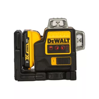   DEWALT Laser cu 3 planuri fără fir 10,8-12 V (roșu) (1 x baterie de 2,0 Ah + încărcător) DCE089D1R