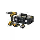 DEWALT Tragator suruburi cu popnit cu baterie, fără perii, 18 V (2 x 2,0 Ah baterie + încărcător, TSTAK)