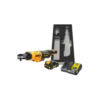  DEWALT Cheie cu clichet fără fir 12 V (1 x baterie de 3,0 Ah + încărcător + insert PUR) DCF503L1G