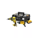 Șurubelniță DEWALT fără fir pentru gips-carton + magazie 18 V fără perie de cărbune (1 x baterie 1,7 Ah + TSTAK) DCF6