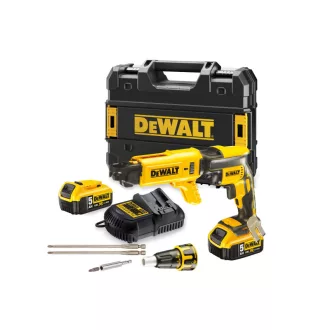   DEWALT Șurubelniță fără fir pentru gips-carton + magazie 18 V fără perie de cărbune (2 x 5,0 Ah+încărcător+TSTAK) DCF62
