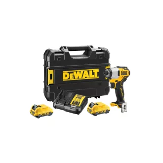   Șofer cu impact DEWALT 12 V fără perie de cărbune (2 x 2,0 Ah baterie + încărcător) DCF801D2
