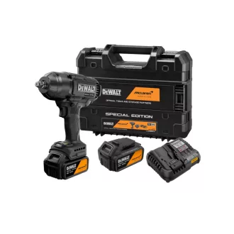   DEWALT/McLaren Șurubelniță cu impact pe acumulator 1/2" 18 V (2 x acumulator 5,0 Ah + încărcător + TSTAK) 1989 Nm