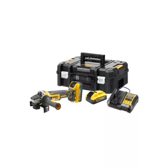   DEWALT Polizor unghiular pe baterie 125 mm 18 V (2 x 5,0 Ah Power Stack baterie + încărcător + TSTAK)